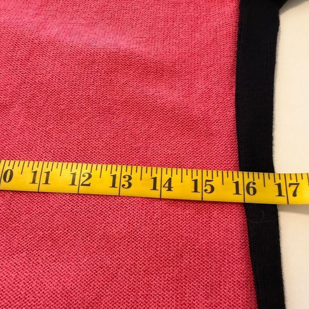 Nic+Zoe Outer Angle Strawberry Pink & Black Preppy Pull Over Sweater Size L - Picture 10 of 13